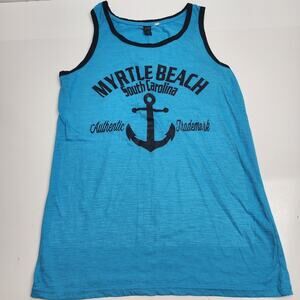 Pacific Surf Myrtle Beach South Carolina Blue & Black Tank Top Men's Size S